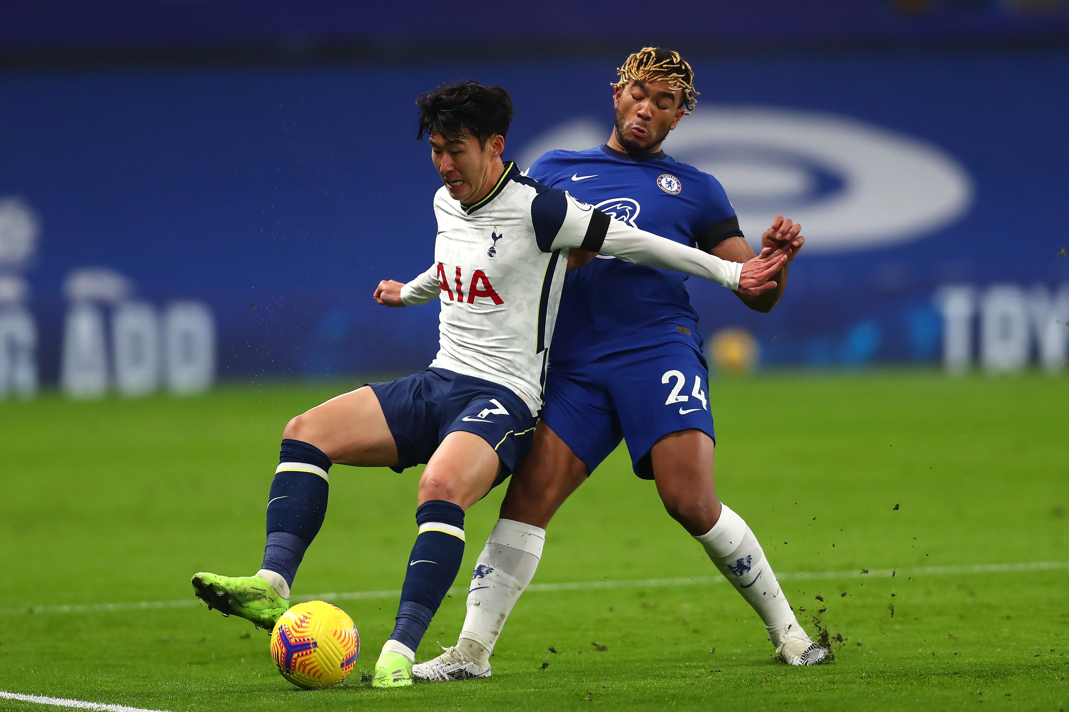 Son Heung-min and Reece James (Clive Rose/PA)