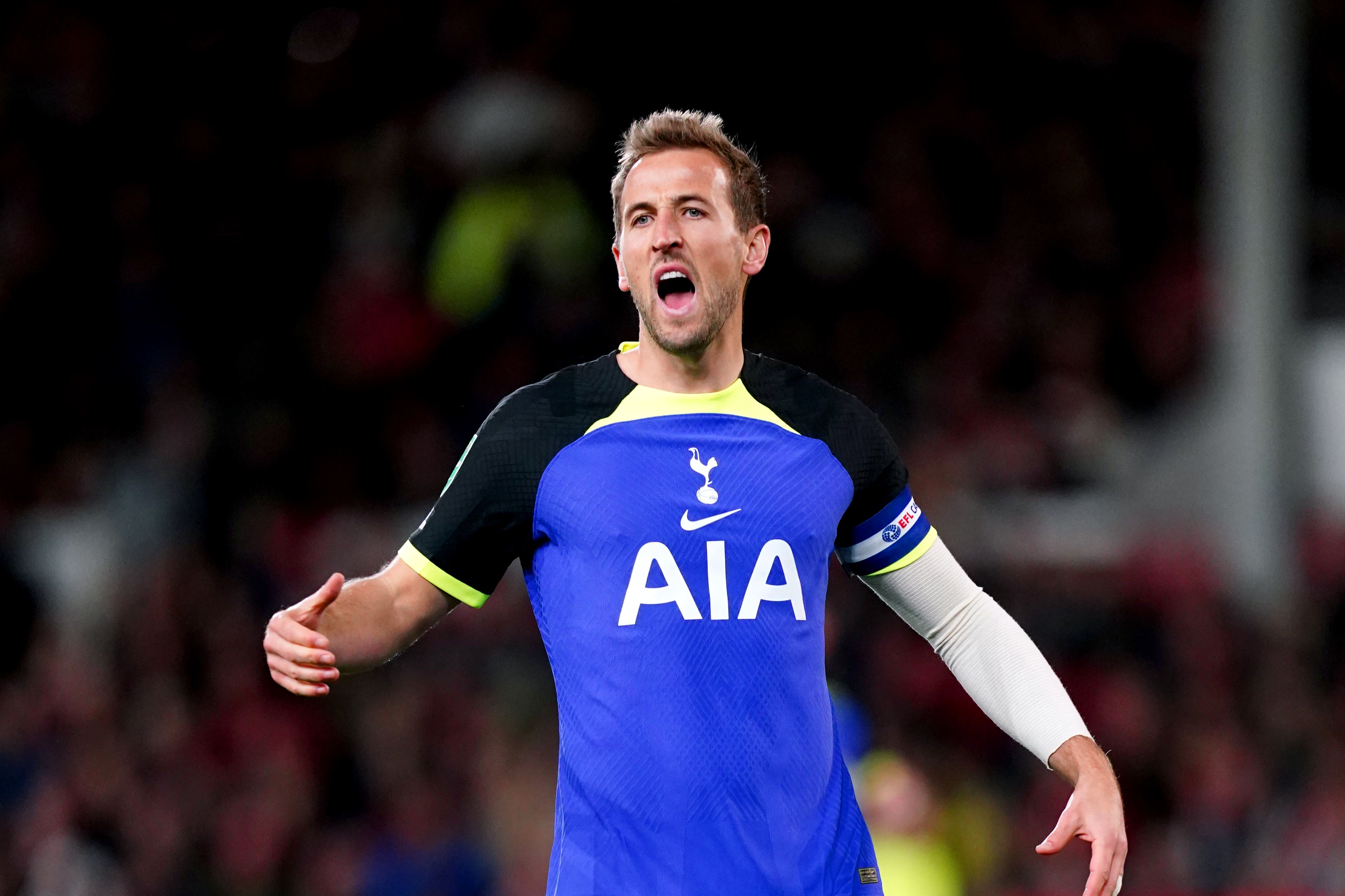 Tottenham Hotspur’s Harry Kane during the Carabao Cup third round match at the City Ground, Nottingham. Picture date: Wednesday November 9, 2022.