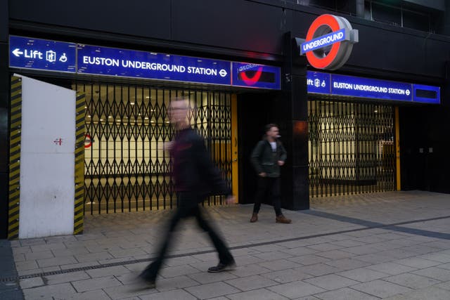 A strike by London Underground workers is causing travel chaos with many services closed (Jonathan Brady/PA)