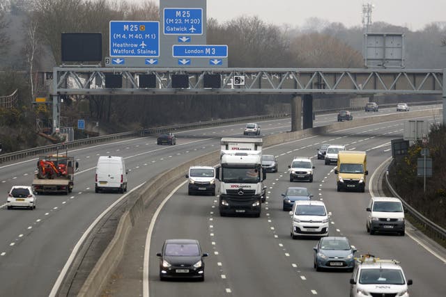 A target response time for reaching drivers stranded on smart motorways has been met more than a year later than originally planned (Steve Parsons/PA)