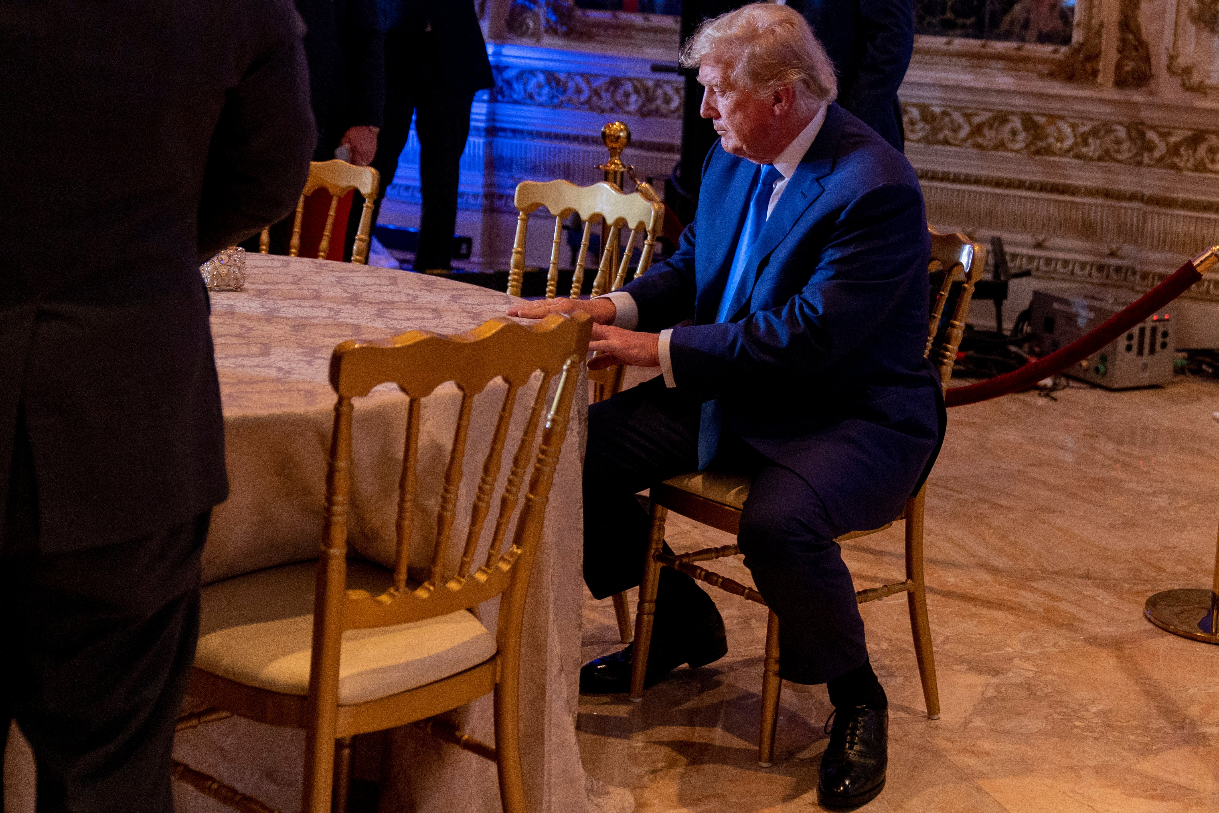 Donald Trump on Tuesday night at his election day party in Mar-a-Lago as the ‘red wave’ failed to appear