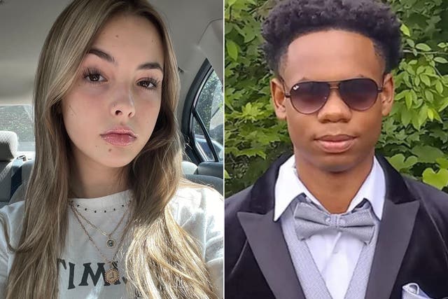 <p>Victims Lyric Woods, 14, and Devin Clark, 18 </p>
