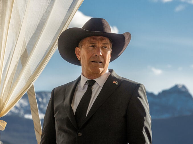 ’I am the opposite of progress,’ John Dutton (Kevin Costner), the next governor of the Big Sky State, tells his supporters in ‘Yellowstone’