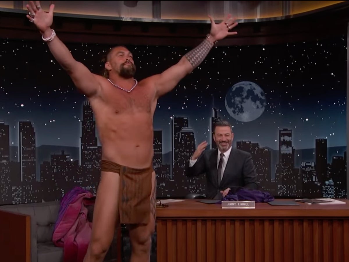 Jason Momoa strips down to traditional Hawaiian Malo on Jimmy Kimmel: ‘I don’t like wearing clothes anymore’
