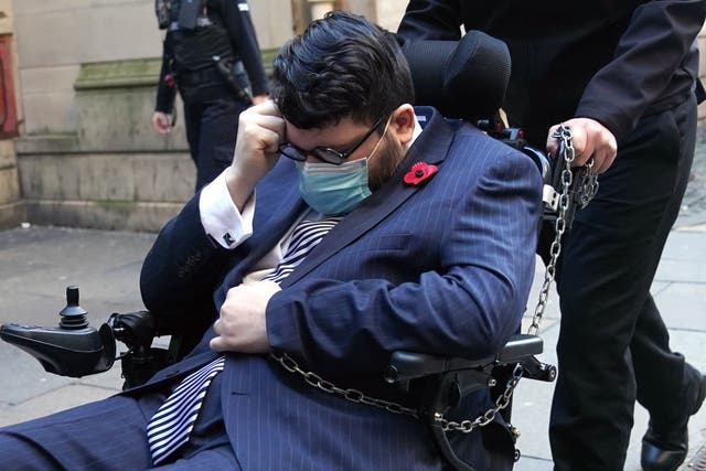 The defendant arriving at Edinburgh Sheriff And Justice Of The Peace Court, for a hearing on the extradition of Nicholas Rossi to the US, where he is wanted after allegedly fleeing the country in 2017 to evade charges involving identity theft and fraud, and a 2008 sexual assault charge in Utah (Jane Barlow/PA)