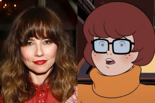 <p>Linda Cardellini and Velma</p>