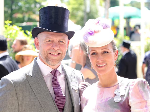 <p>Mike and Zara Tindall attend Ascot 2022</p>