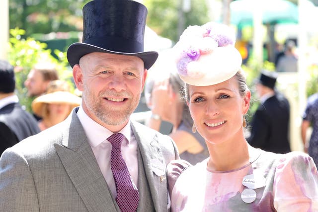 <p>Mike and Zara Tindall attend Ascot 2022</p>