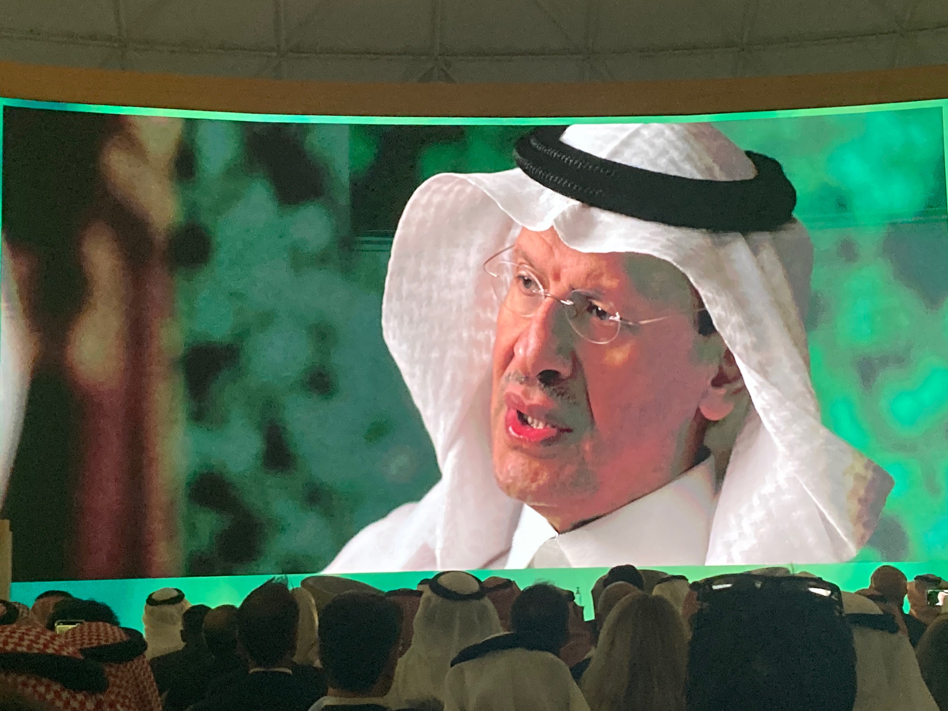 Saudi energy minister Abdulaziz bin Salman Al Saud speaks at the SGI conference in Sharm El-Sheikh, Egypt