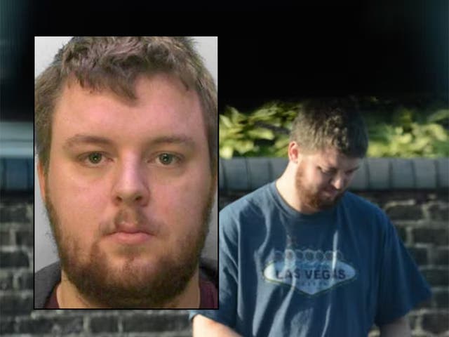 <p>Jordan Croft, pictured here in a mugshot and in police surveillance footage, made victims 'submit to his depraved demands’ a judge said </p>