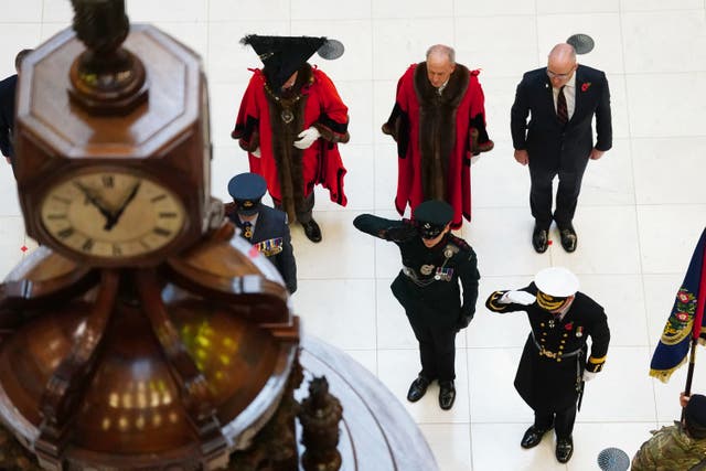 A ceremony at Lloyd’s of London to mark Armistice Day (Victoria Jones/PA)
