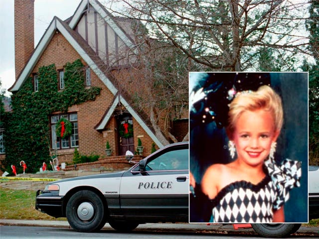 <p>JonBenet Ramsey (inset) and the family home in Boulder </p>