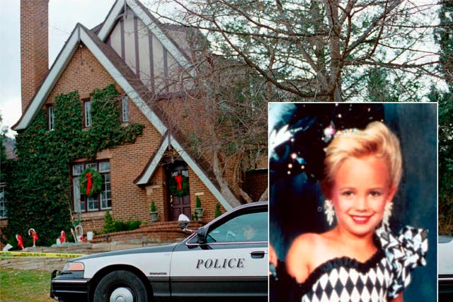 <p>JonBenet Ramsey (inset) and the family home in Boulder </p>