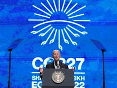 Cop27 live updates: Joe Biden warns climate crisis existential threat to planet