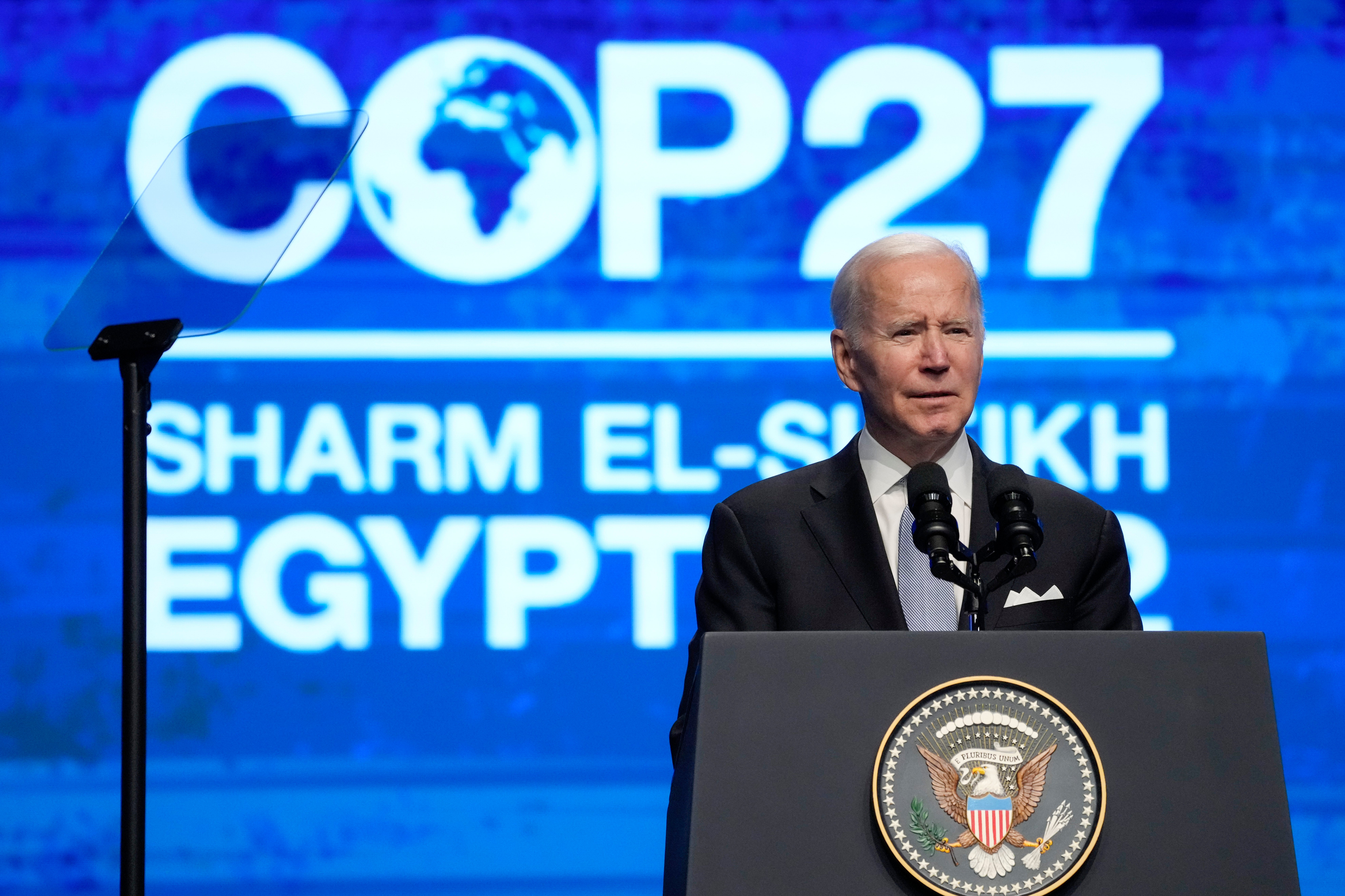 Biden addressing the summit