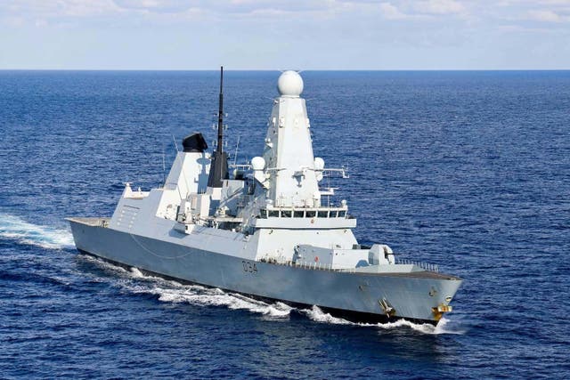 HMS Diamond in the Mediterranean sea (The Royal Navy/PA)