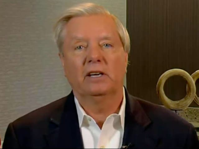 <p>Senator Lindsey Graham makes a tearful appeal for funding for Georgia Senate candidate Herschel Walker as he heads to a run-off against incumbent Senator Raphael Warnock following the 2022 midterms</p>