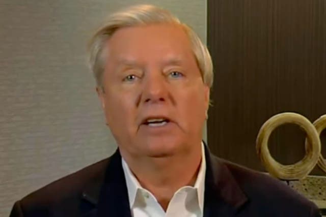<p>Senator Lindsey Graham makes a tearful appeal for funding for Georgia Senate candidate Herschel Walker as he heads to a run-off against incumbent Senator Raphael Warnock following the 2022 midterms</p>