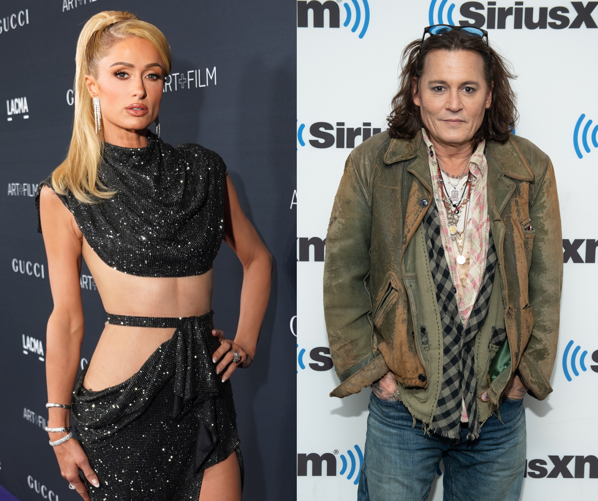Paris Hilton appears to support Johnny Depp as he thanks Rihanna for