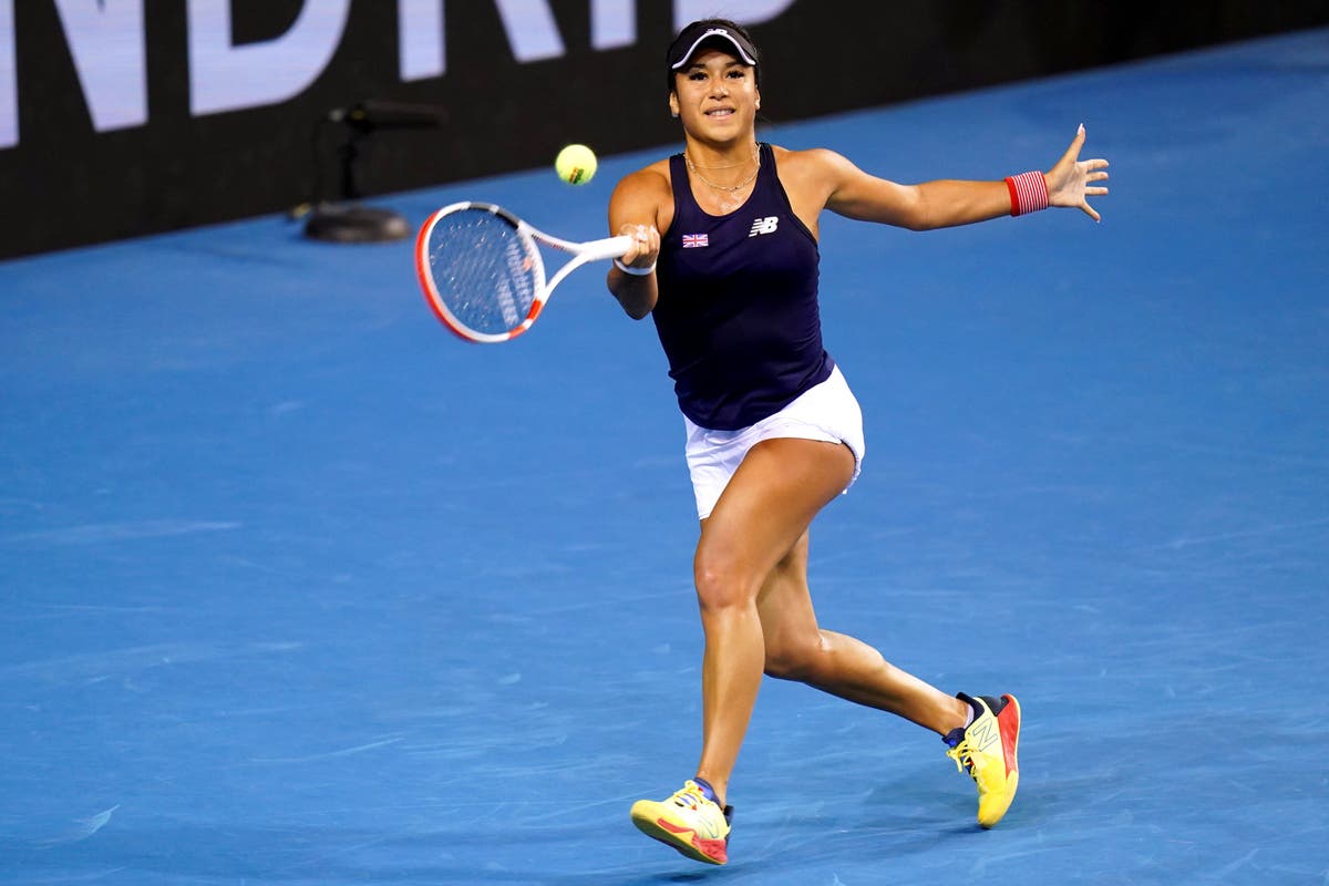 Heather Watson beaten by Storm Sanders in BJK Cup semi-final opening singles