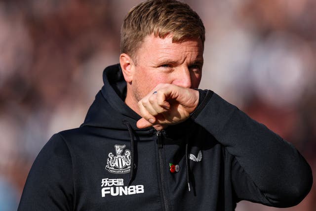 Newcastle head coach Eddie Howe is keeping his feet firmly on the ground (Steven Paston/PA)