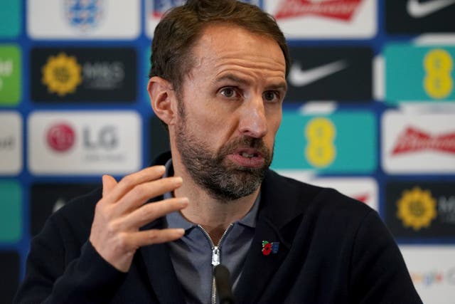 Gareth Southgate will watch England’s players from home this weekend (Nick Potts/PA)