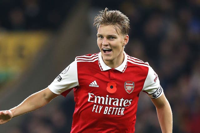 Martin Odegaard challenged the Premier League leaders to improve further (Nigel French/PA)