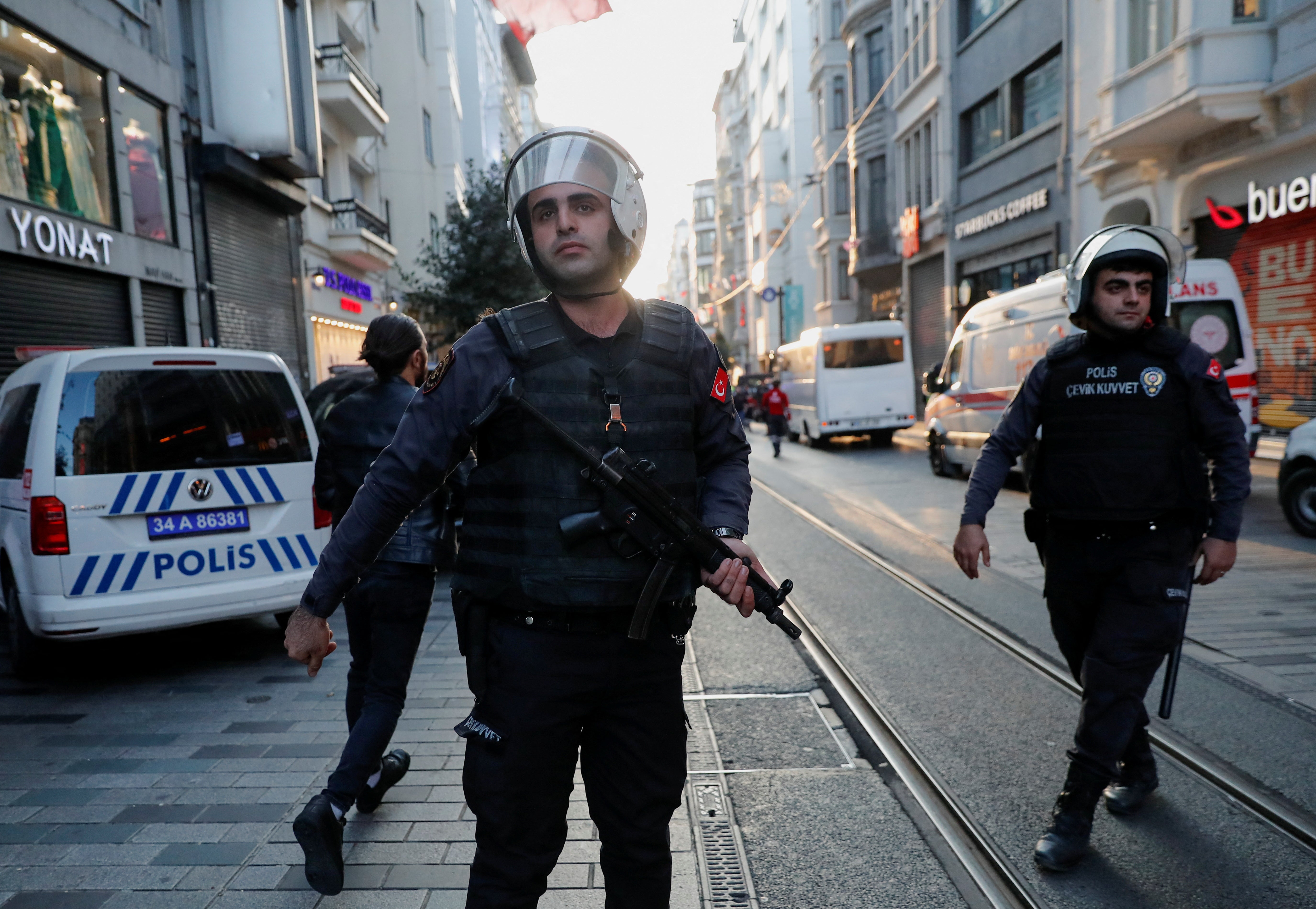 Emergency services rushed to the scene in Istanbul