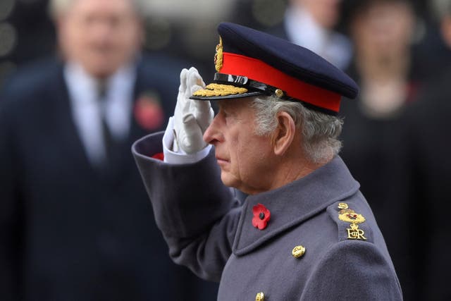 <p>King Charles III attending last year’s Remembrance Sunday ceremony at the Cenotaph on Whitehall</p>