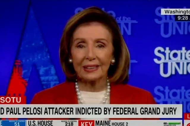 <p>Nancy Pelosi discussing 2022 midterm elections on CNN’s State of the Union</p>