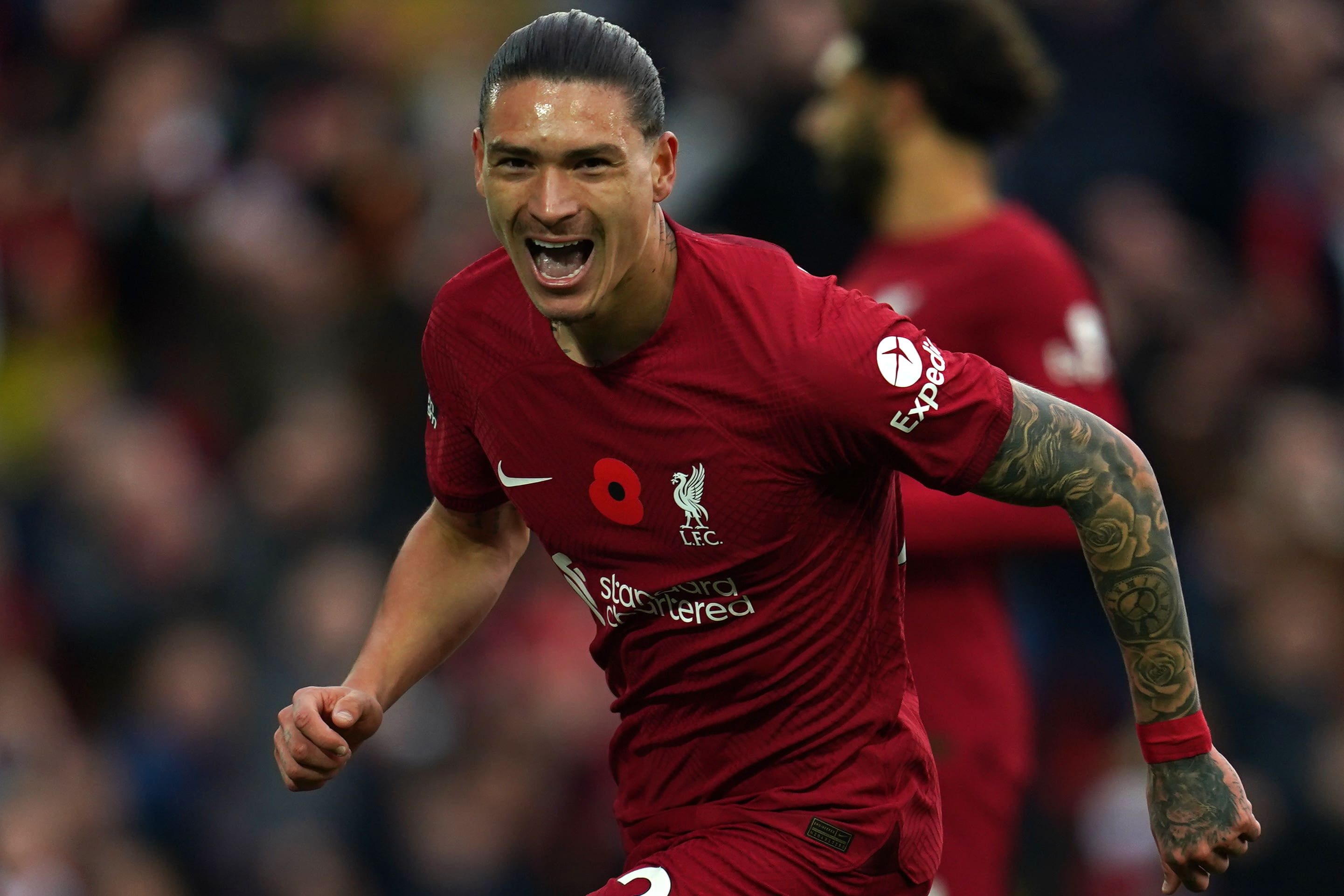 Liverpool’s Darwin Nunez heads to the World Cup next week on the back of a match-winning double against Southampton (Nick Potts/PA)