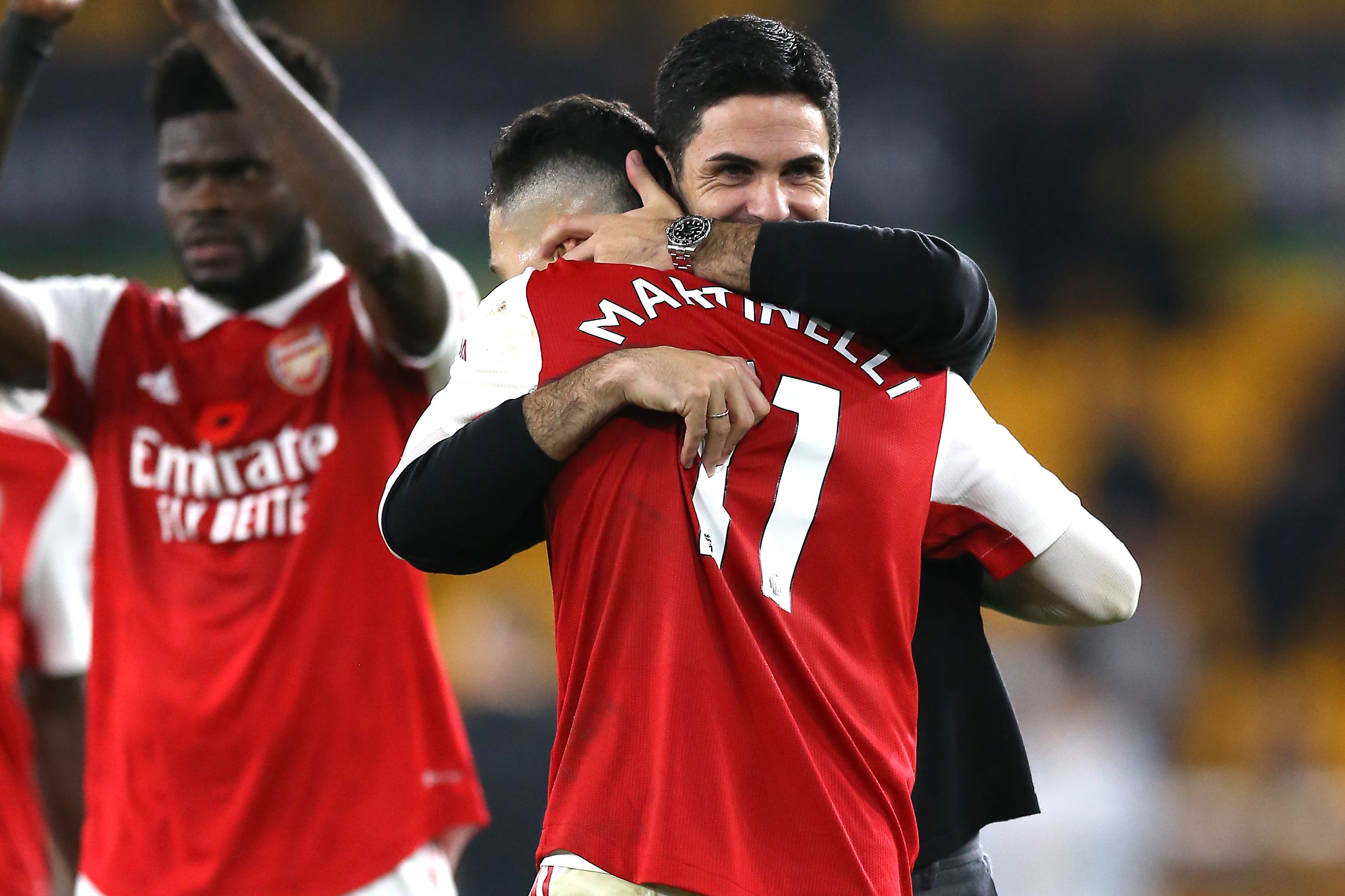 Arsenal manager Mikel Arteta (right) will see his side top the table at Christmas as the Premier League takes a break during the World Cup (Nigel French/PA)