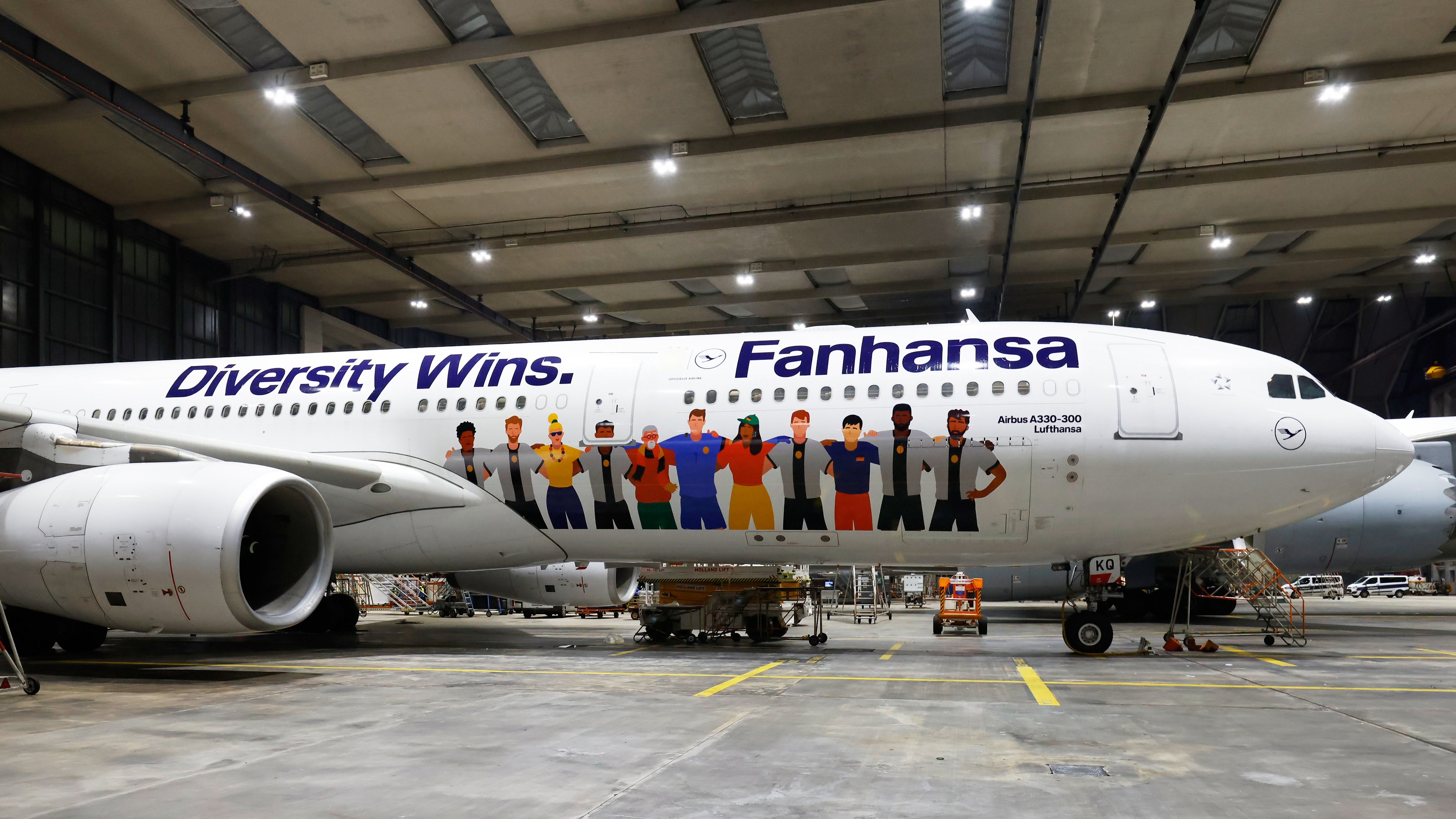 The World Cup plane’s bold livery