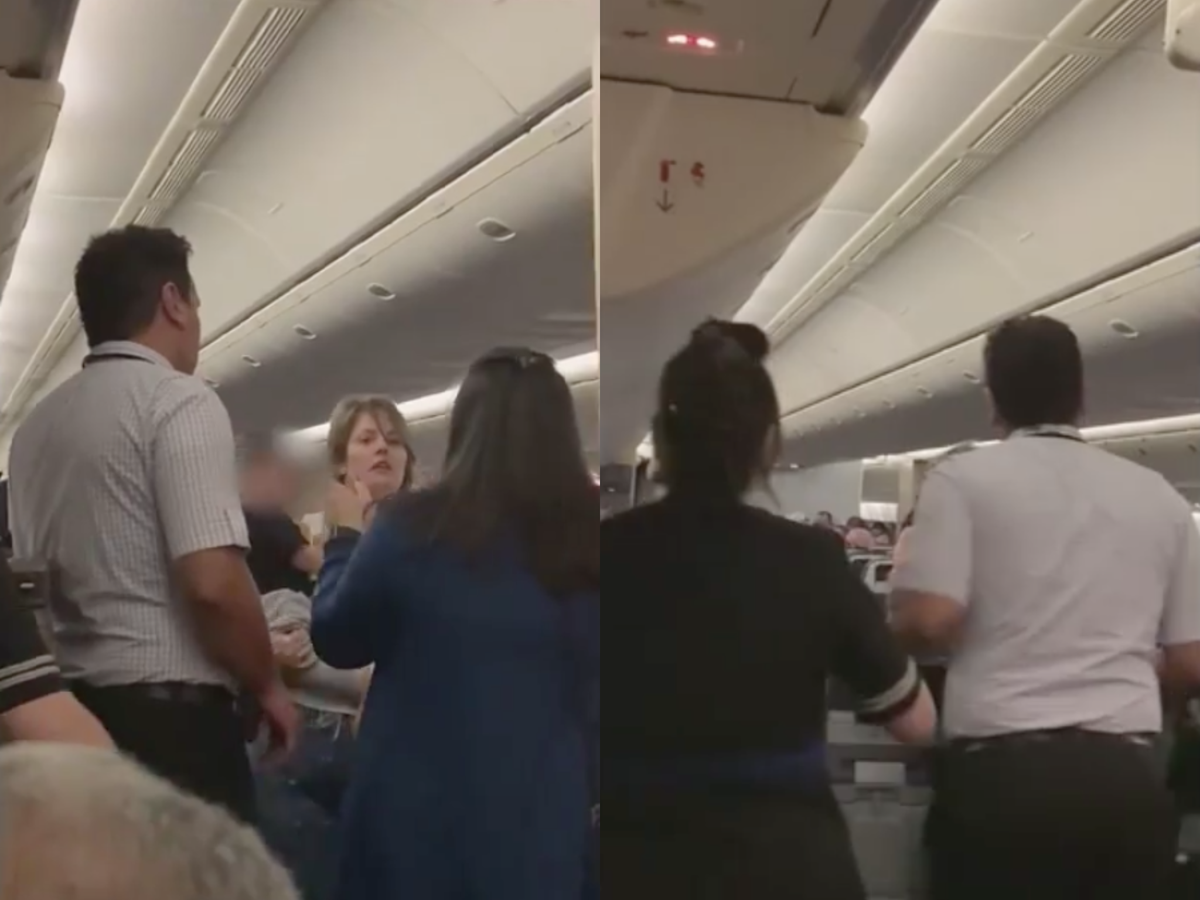 Woman with child removed from flight after screaming at crew and shoving flight attendant