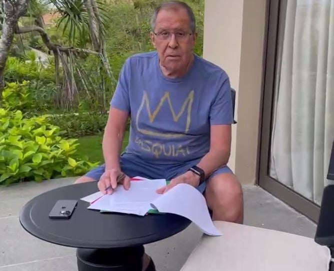 Sergei Lavrov posted a video apparently from his hotel in Bali after reports on his health