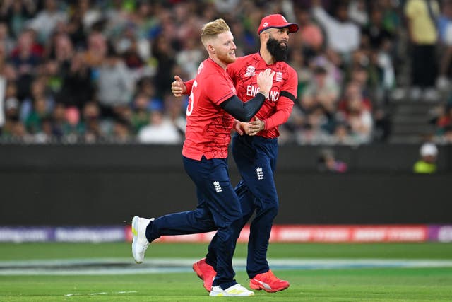 Moeen Ali, right, and Ben Stokes helped England to victory in the T20 World Cup final (PA)