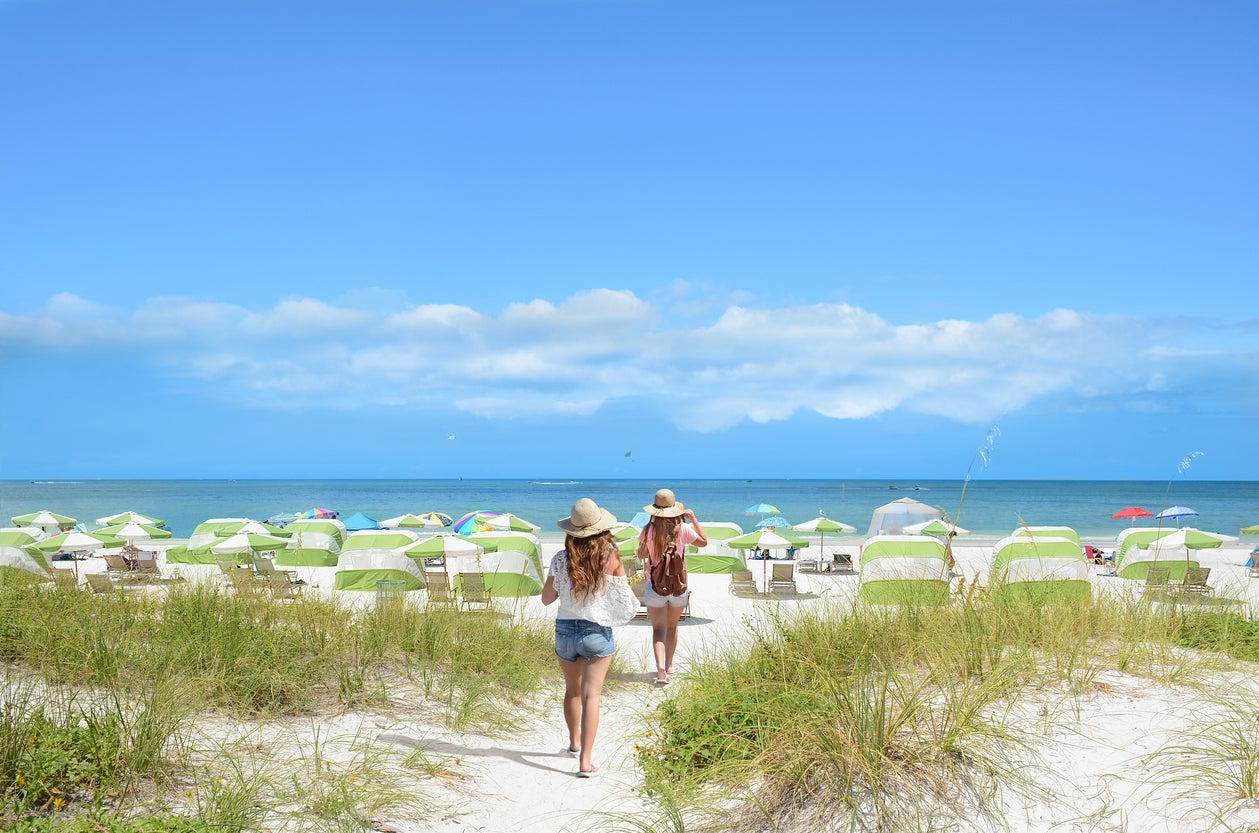 Holidaymakers on Clearwater Beach, Florida