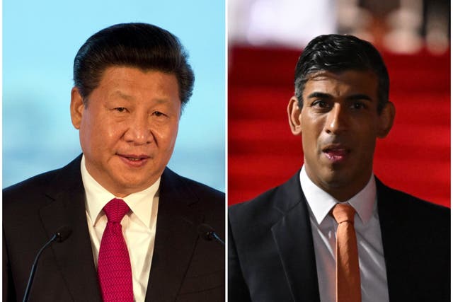 Xi Jinping and Rishi Sunak (Oli Scarff/Leon Neal/PA)