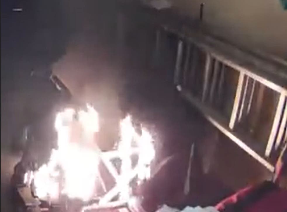 Video shows moment that electric scooter battery explosion caused fire ...