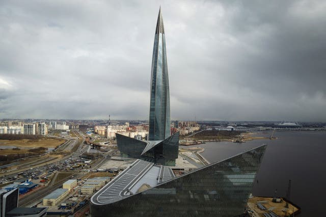 <p>The business tower Lakhta Centre, the headquarters of Russian gas monopoly Gazprom in St Petersburg, Russia </p>