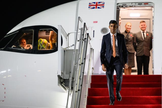 Rishi Sunak said “countries should not invade their neighbours” as he condemned Russia’s invasion of Ukraine at the G20 summit in Bali (Leon Neal/PA)