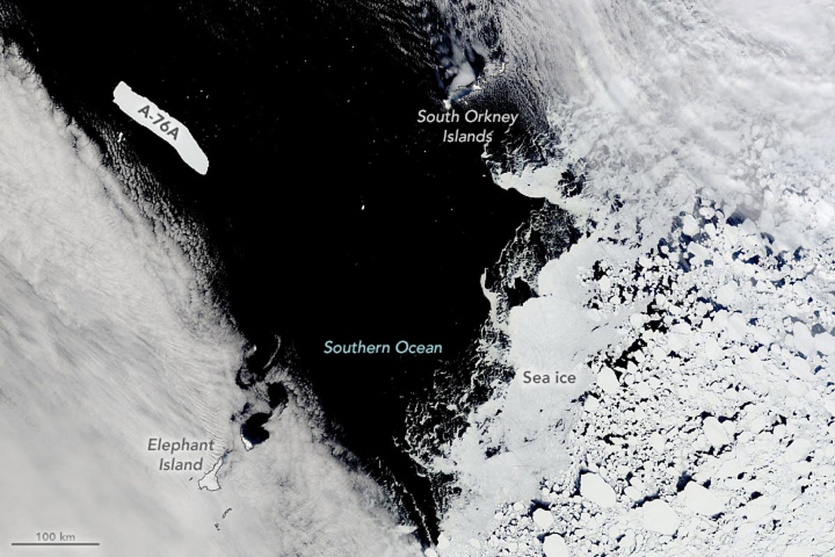 Iceberg twice the size of London drifting in treacherous seas