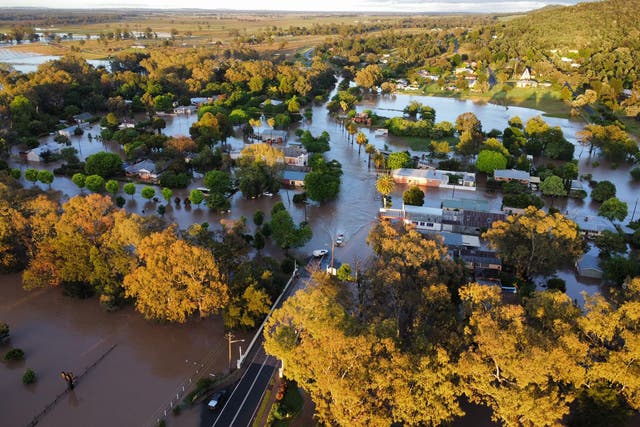 <p>Aftermath of overnight flooding at Eugowra, New South Wales</p>