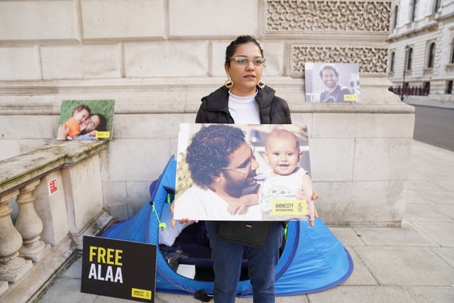 Sanaa Seif, the sister of writer Alaa Abd El-Fattah (Stefan Rousseau/PA)