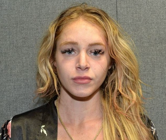 <p>OnlyFans model Courtney Clenney pictured  after her arrest for stabbing boyfriend Christian Obumseli to death</p>
