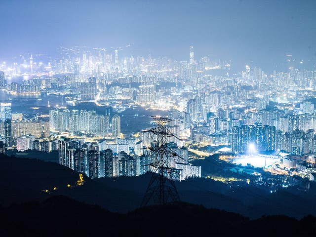 <p>Light pollution in Hong Kong</p>