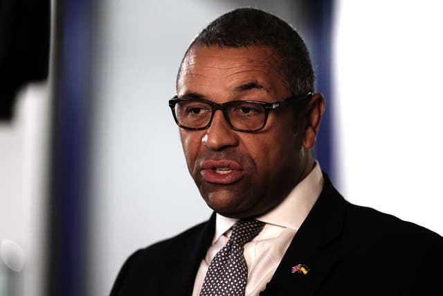 Foreign Secretary James Cleverly said there remain ‘big gaps’ between the UK and the European Union in the negotiations over the Northern Ireland Protocol (Aaron Chown/PA)