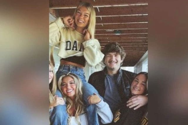<p>Ethan Chapin, 20, Madison Mogen, 21, Xana Kernodle, 20, and Kaylee Goncalves, 21, took this photo together hours before they died</p>