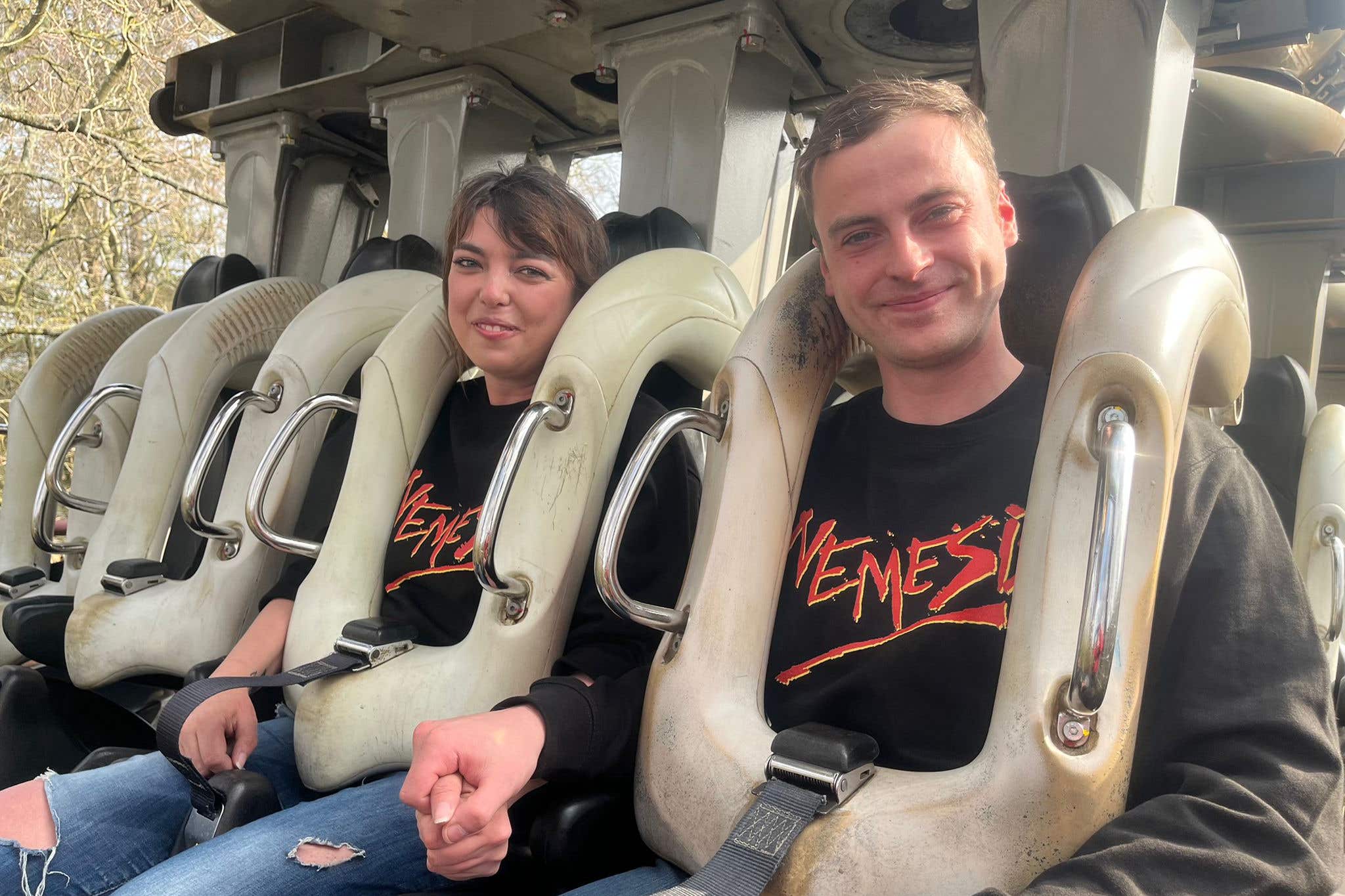 Ben proposed to Vicki on the lift hill of Nemesis (Collect/PA Real Life)