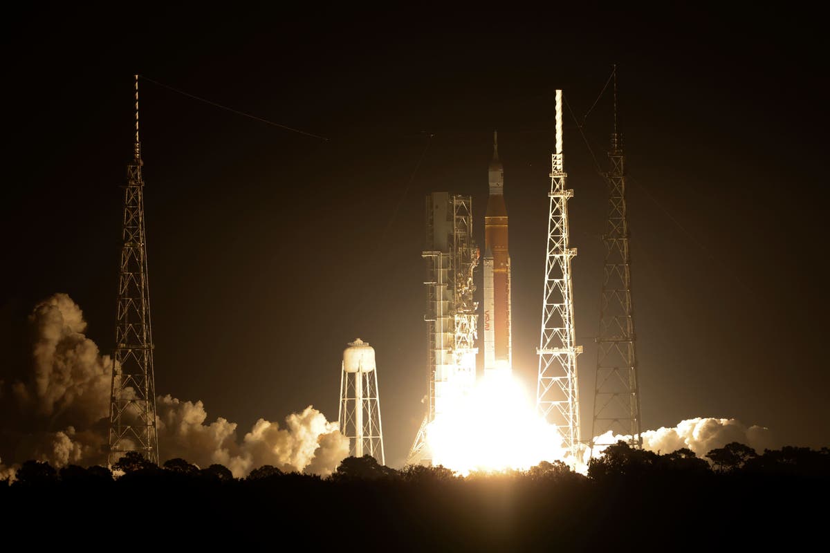 Artemis 1: Nasa’s moon rocket lifts off